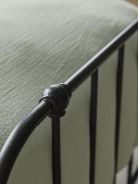 Metal Spindle Single Bed - Black
