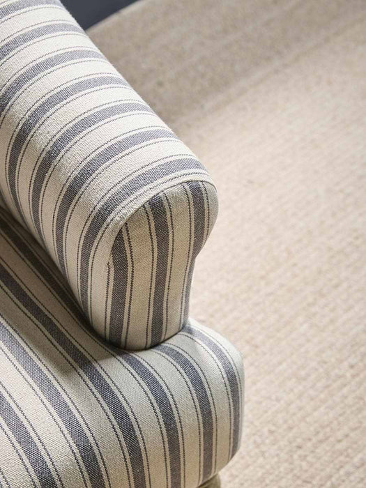 French Blue Striped Arm Chair