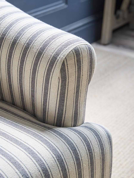 French Blue Striped Arm Chair