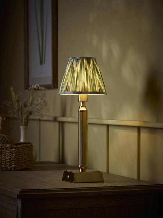 Celeste Rechargeable Table Lamp - Green Ikat
