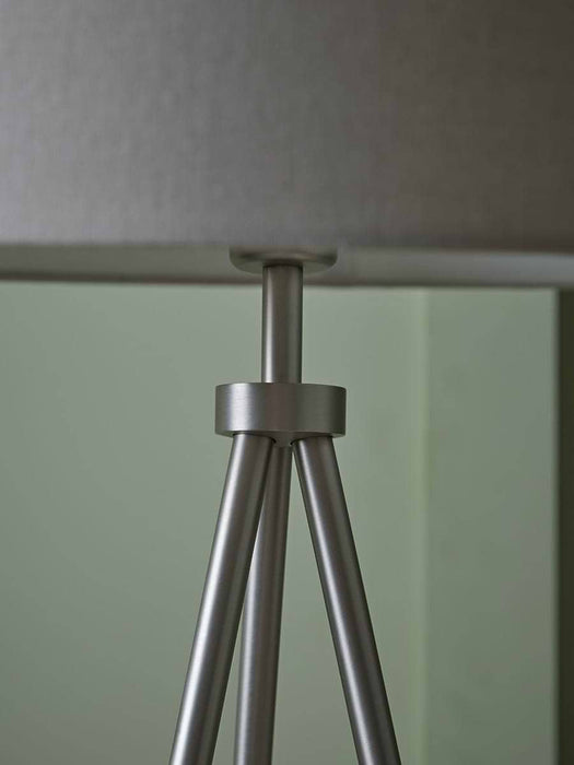 Brushed Silver Tripod Floor Lamp