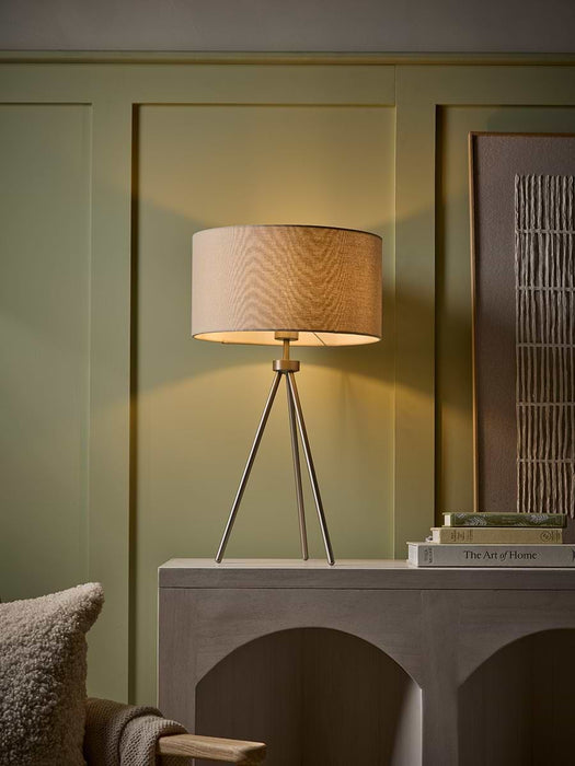 Brushed Silver Tripod Table Lamp