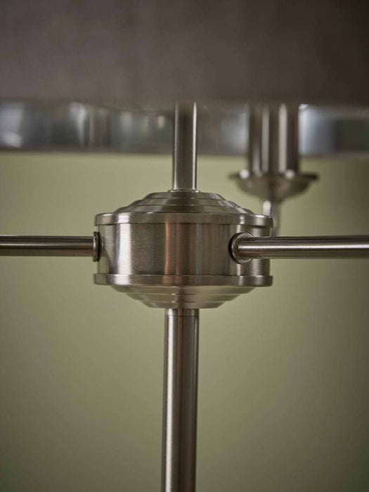 Brushed Silver Triple Bulb Floor Lamp