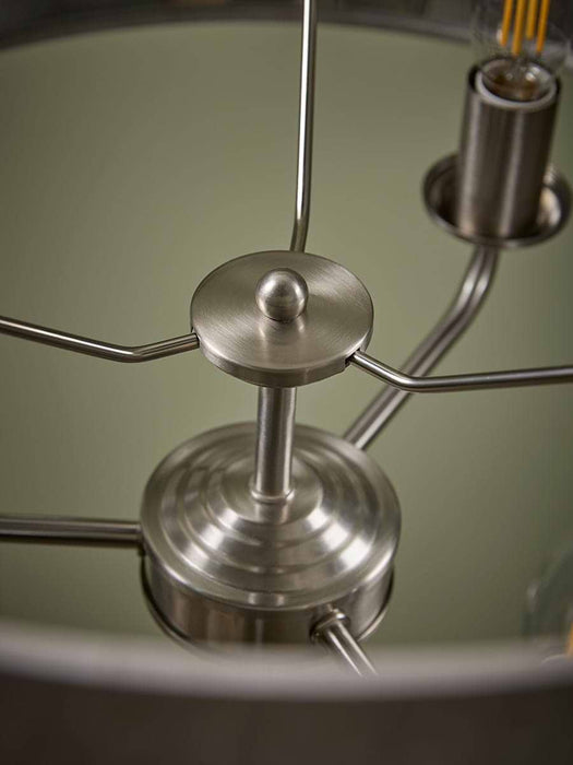 Brushed Silver Triple Bulb Floor Lamp