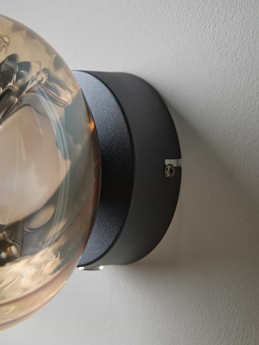 Amber Spiral Glass Wall Light