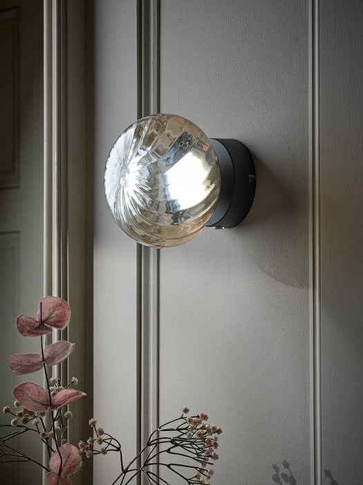 Amber Spiral Glass Wall Light