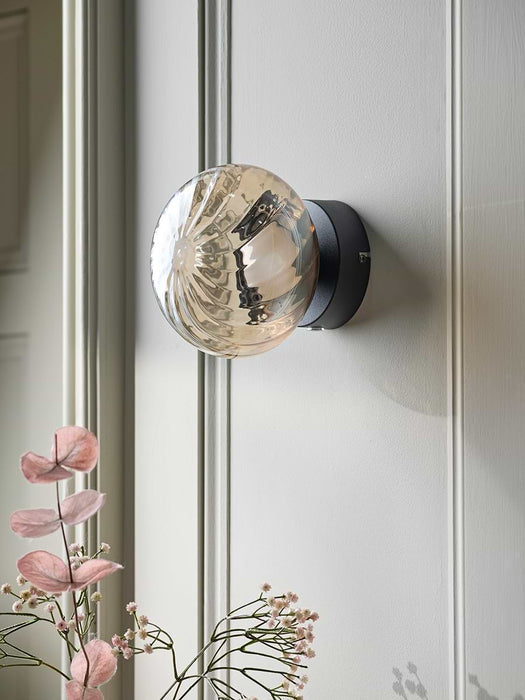 Amber Spiral Glass Wall Light