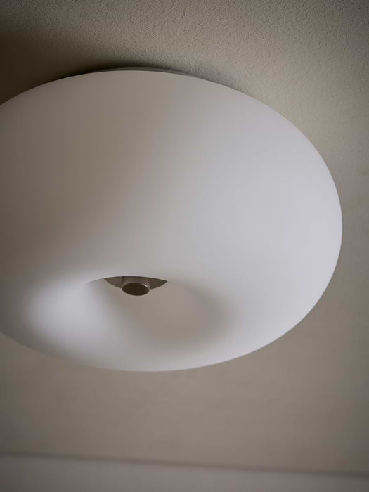 Opal Glass & Nickel Ceiling Light