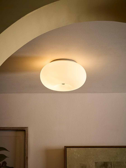 Opal Glass & Nickel Ceiling Light