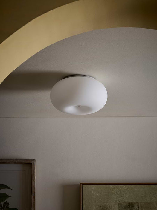 Opal Glass & Nickel Ceiling Light
