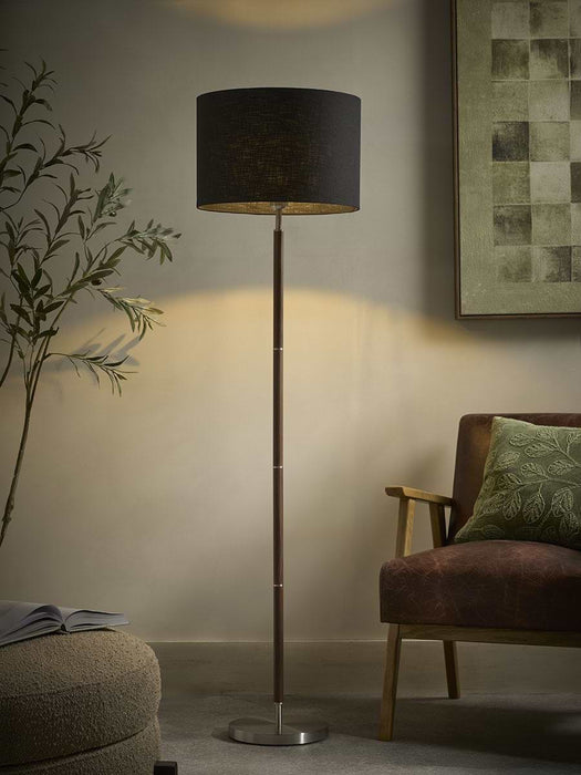 Walnut Brushed Steel Floor Lamp