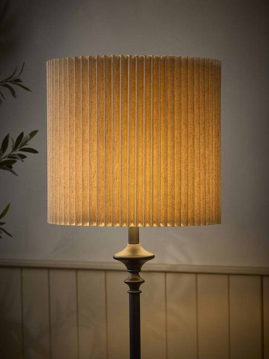 40cm Tall Natural Linen Vintage Pleated Shade