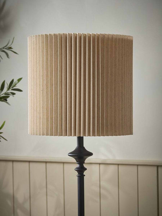 40cm Tall Natural Linen Vintage Pleated Shade