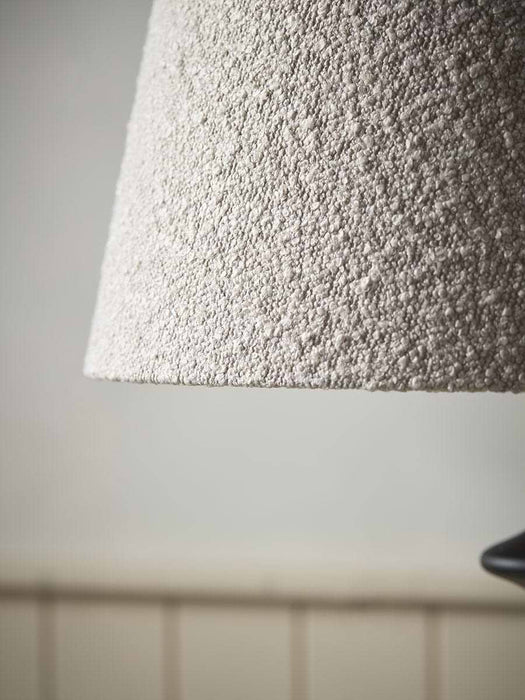 Matte Black Boucle Floor Lamp