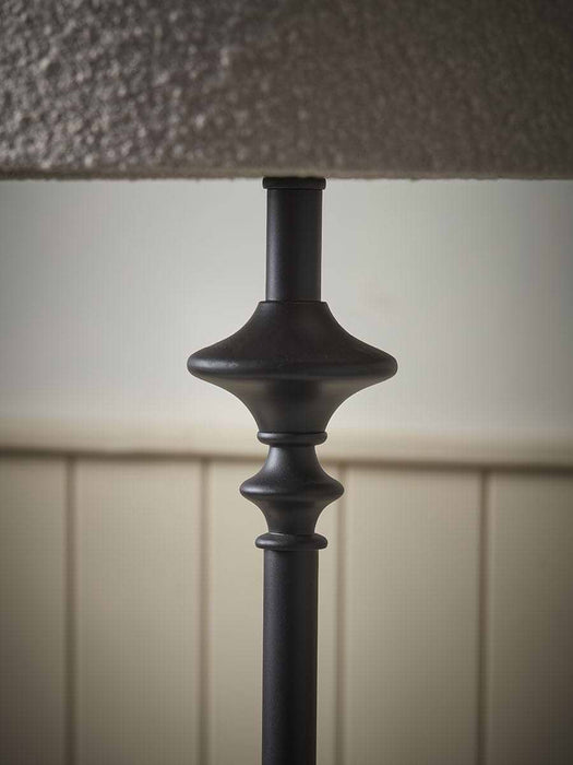 Matte Black Boucle Floor Lamp