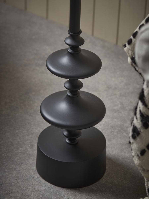 Matte Black Boucle Floor Lamp