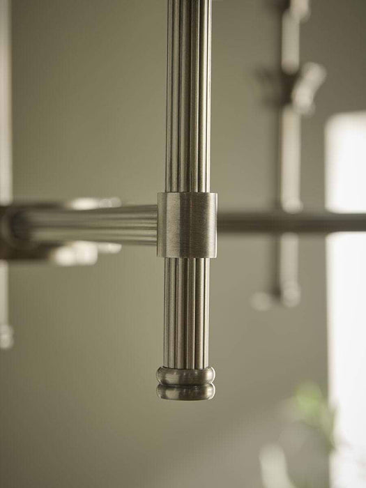 Lucian Six Arm Chandelier with Olive Scalloped Shade