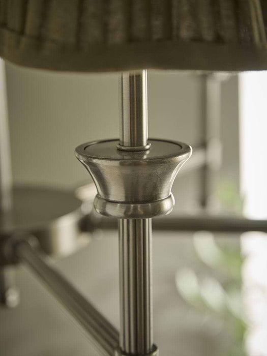 Lucian Six Arm Chandelier with Olive Scalloped Shade