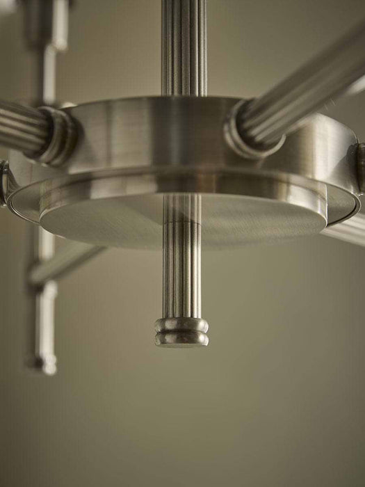 Lucian Six Arm Chandelier with Olive Scalloped Shade