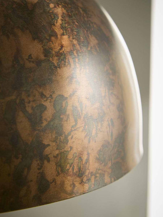 Copper Effect Domed Metal Pendant