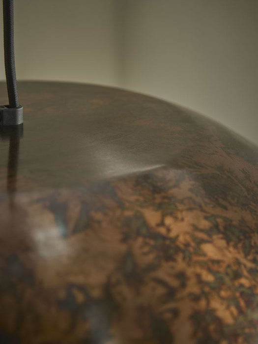 Copper Effect Domed Metal Pendant