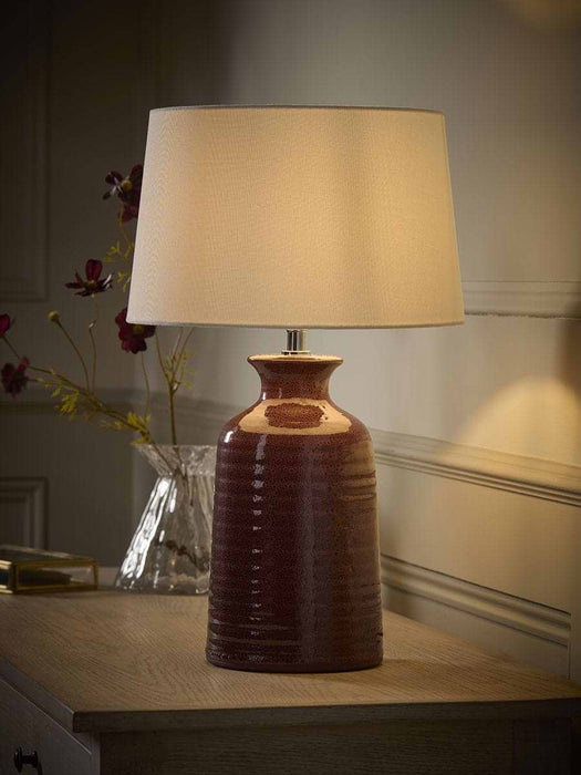 Mulberry Reactive Glaze Table Lamp