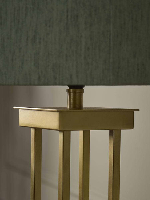 Satin Brass Column Table Lamp