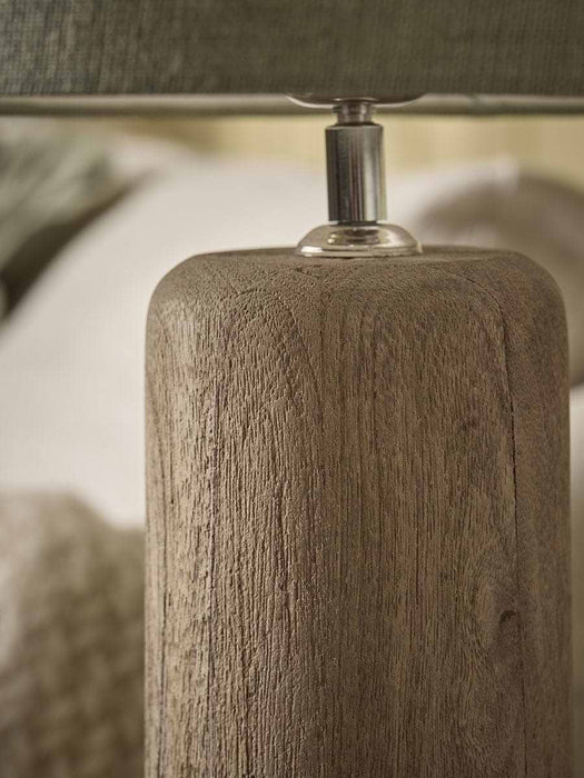 Tall Wooden Sage Table Lamp