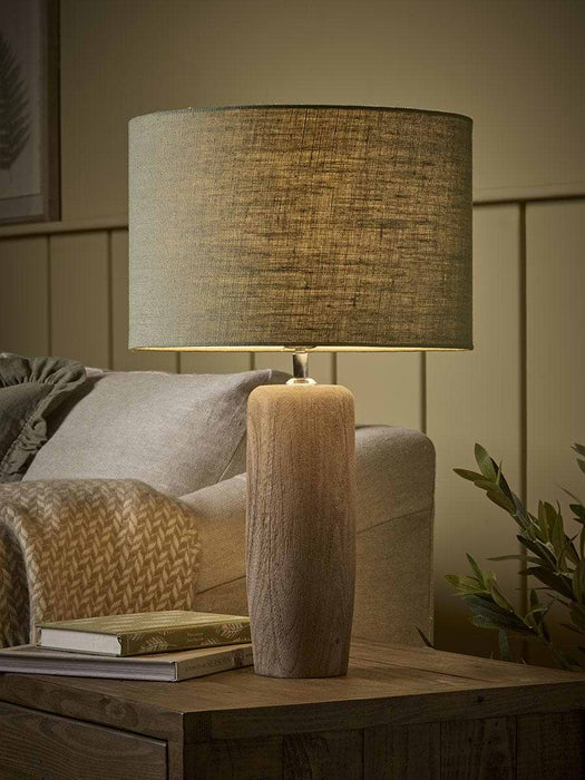 Tall Wooden Sage Table Lamp