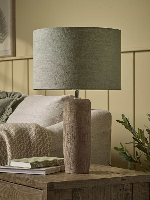 Tall Wooden Sage Table Lamp