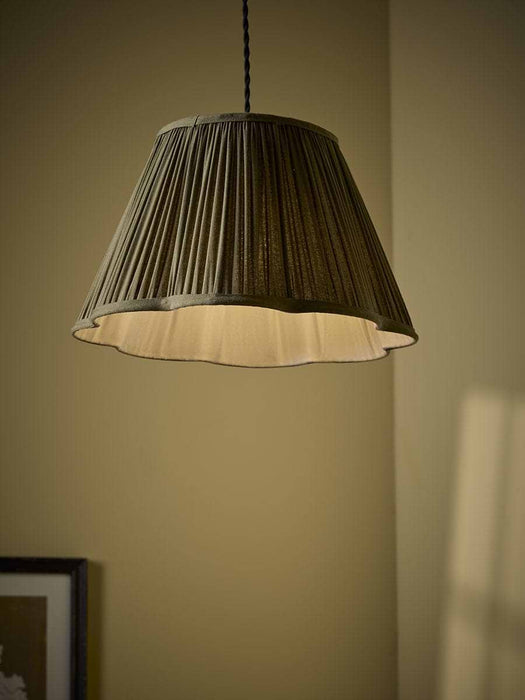 35cm Olive Green Scalloped Shade
