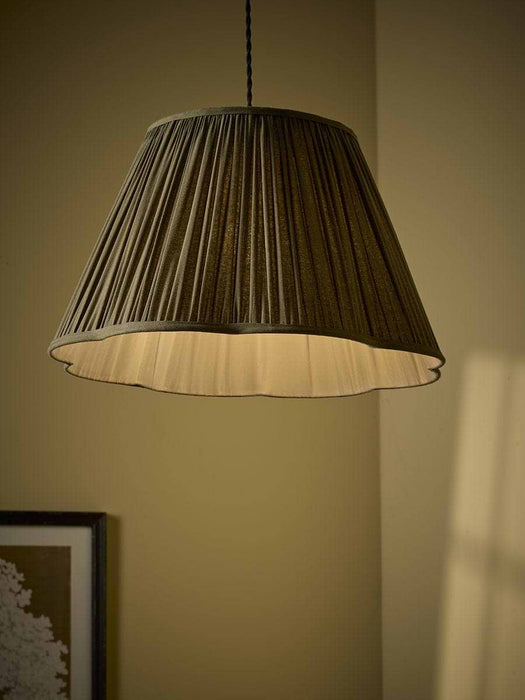 45cm Olive Green Scalloped Shade