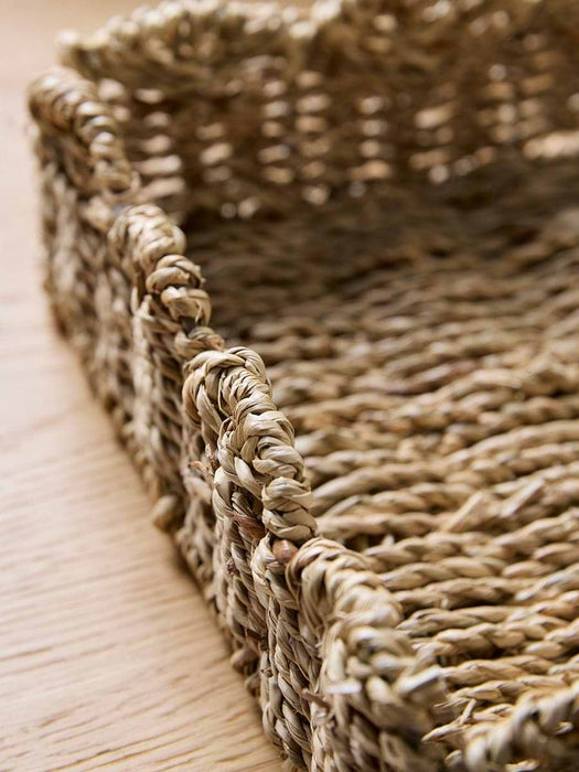 Two Nesting Scalloped Seagrass Storage Trays