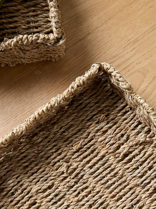 Two Nesting Scalloped Seagrass Storage Trays