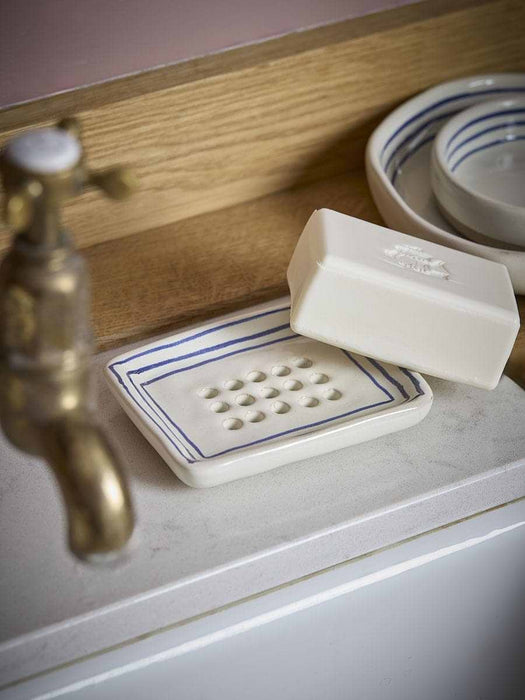 Soap Dish - Blue Stripe