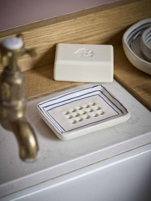 Soap Dish - Blue Stripe