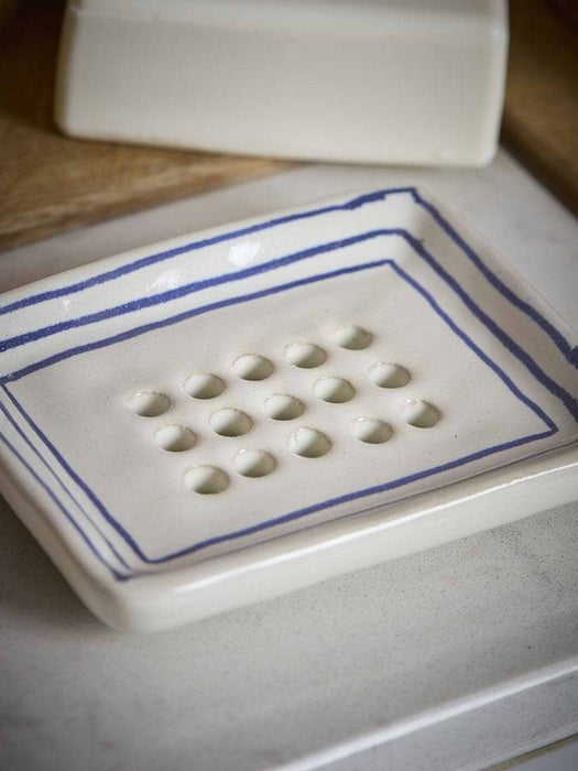 Soap Dish - Blue Stripe