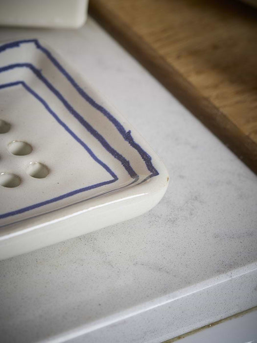 Soap Dish - Blue Stripe