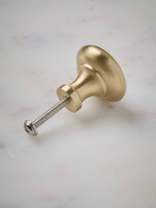 Round Knob - Satin Brass