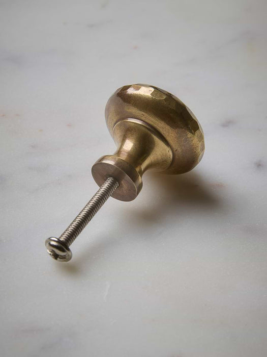 Hammered Knob - Aged Brass