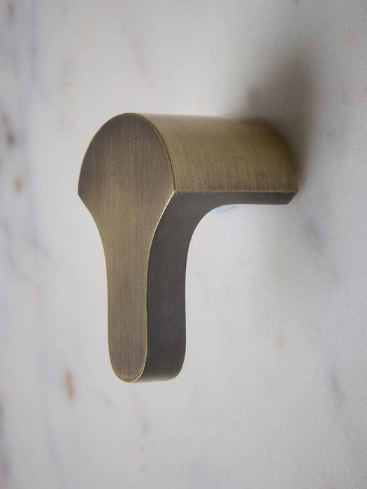 Curved Drop Pull - Antique Brass
