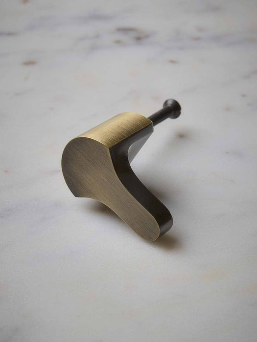 Curved Drop Pull - Antique Brass