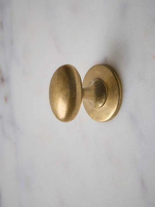 Oval Knob - Antique Brass