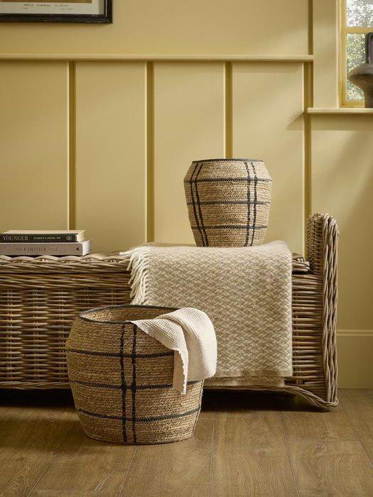 Two Monochrome Seagrass Baskets