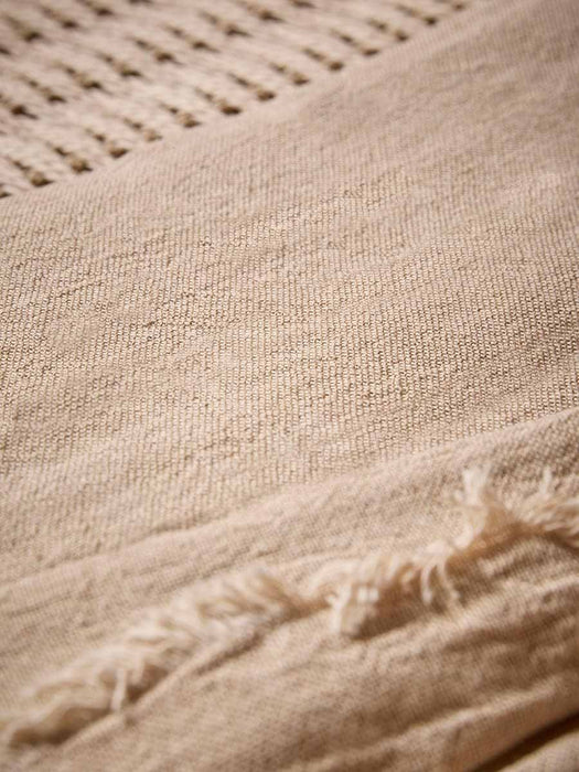 Frayed Edge Bedspread - Natural
