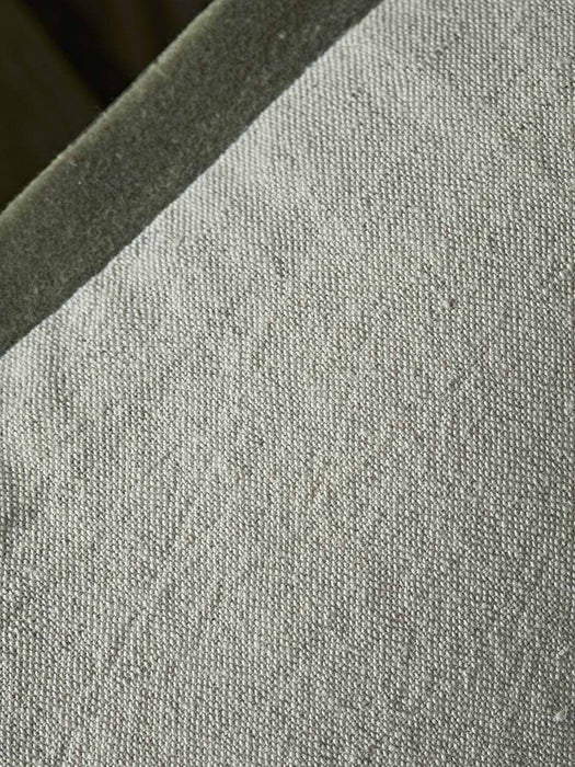 Velvet & Cotton Linen Rectangular Cushion Cover - Moss Green