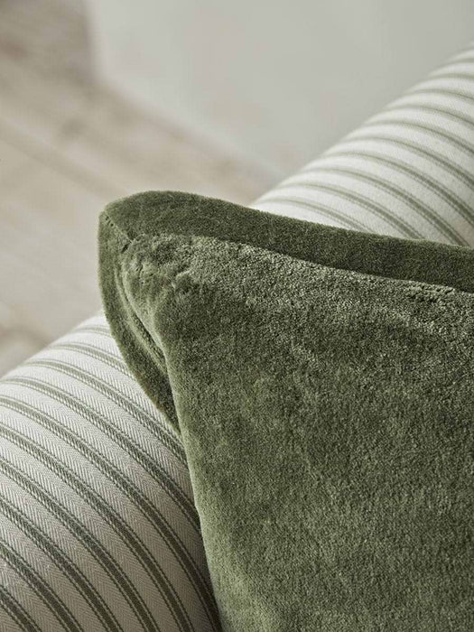Velvet & Cotton Linen Rectangular Cushion Cover - Moss Green