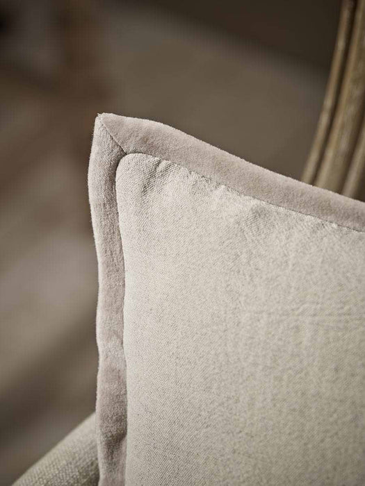 Velvet & Cotton Linen Rectangular Cushion Cover - Putty
