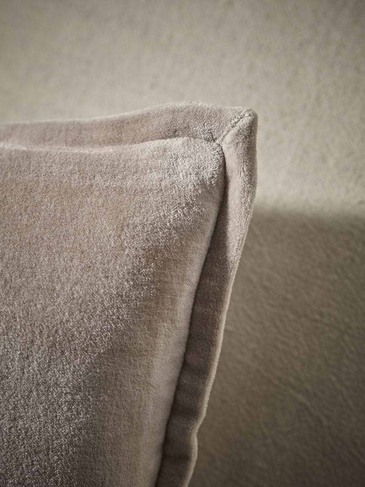 Velvet & Cotton Linen Rectangular Cushion Cover - Putty