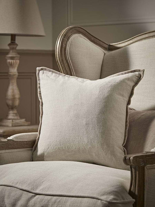 Velvet & Cotton Linen Square Cushion Cover - Putty